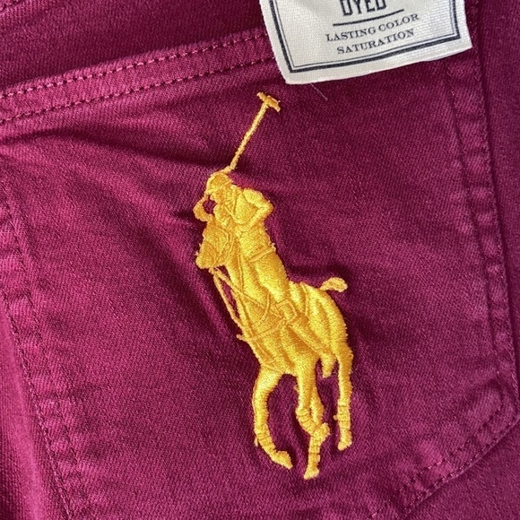 Polo Ralph Lauren jeans red plum color NEW high rise stretch Tompkins - Picture 1 of 13
